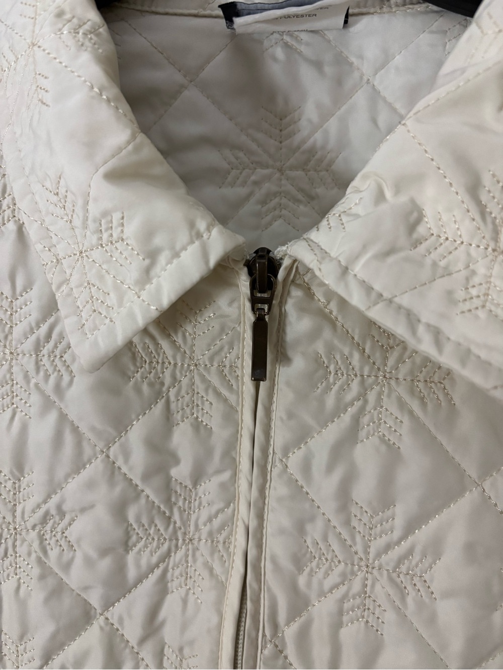Southern Lady Off-White Quilted Zip-Front Jacket - Picture 2 of 9